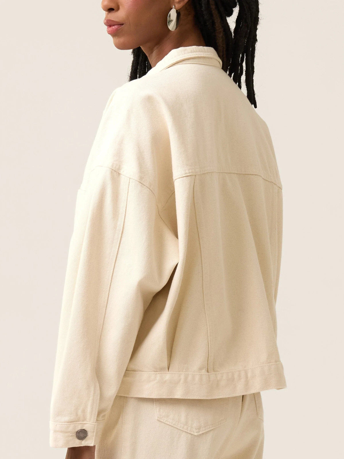 Jaqueta Jeans Oversized Andiroba Bege