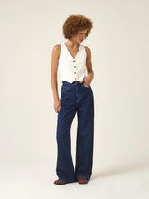 Calça Jeans Wide Leg Buriti Azul Escuro