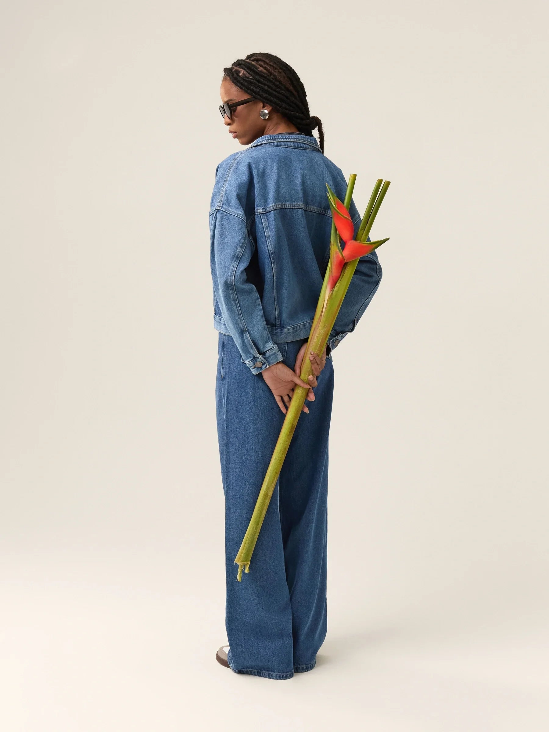 Calça Jeans Wide Leg Buriti Azul Médio