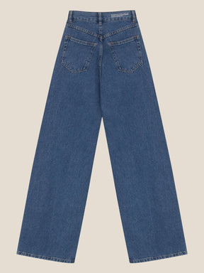 Calça Jeans Wide Leg Buriti Azul Médio