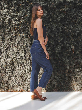 Calça Jeans Slouchy Cacau Azul Escuro