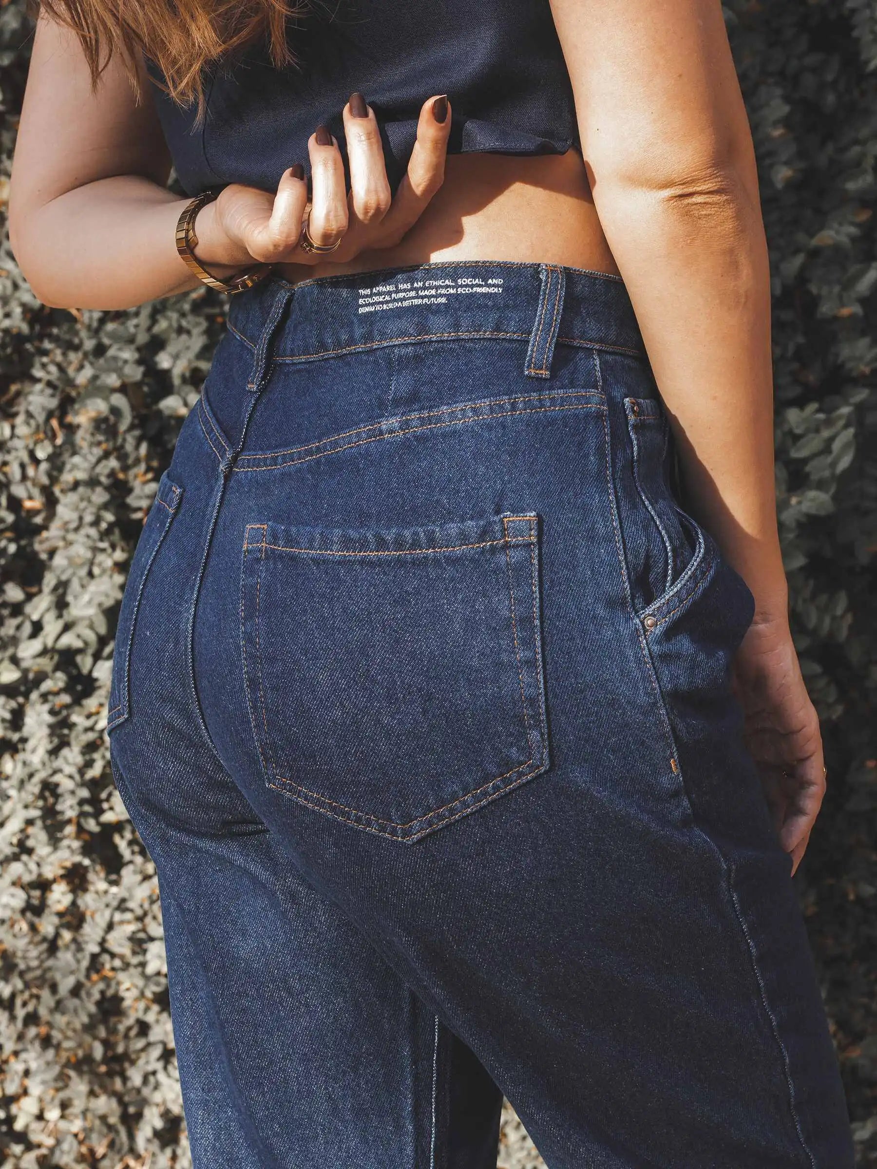 Calça Jeans Slouchy Cacau Azul Escuro