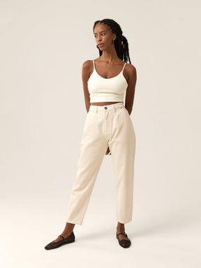 Calça Jeans Slouchy Cacau Bege