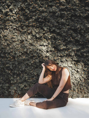 Calça Jeans Slouchy Cacau Marrom Escuro