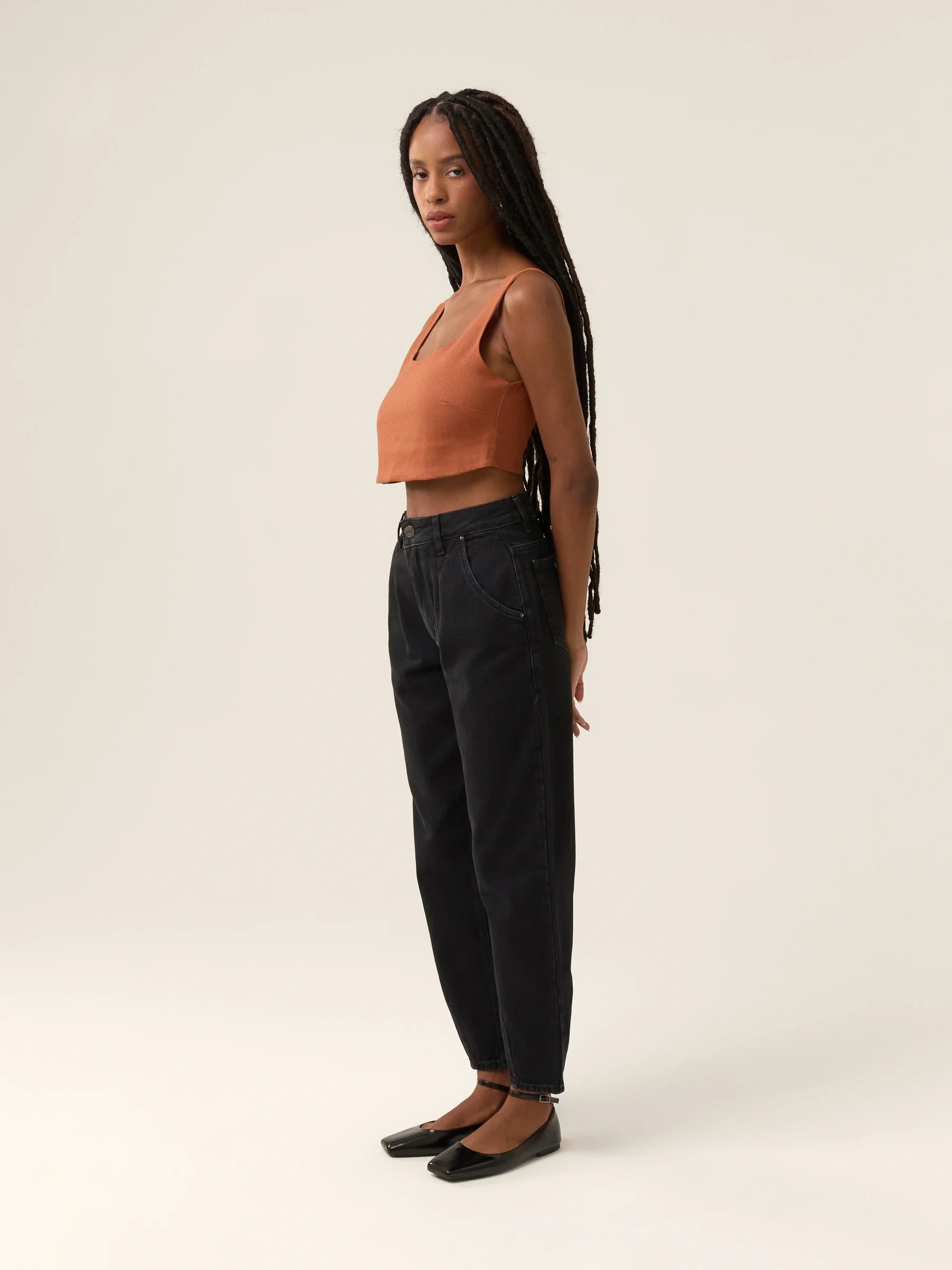 Calça Jeans Slouchy Cacau Preta