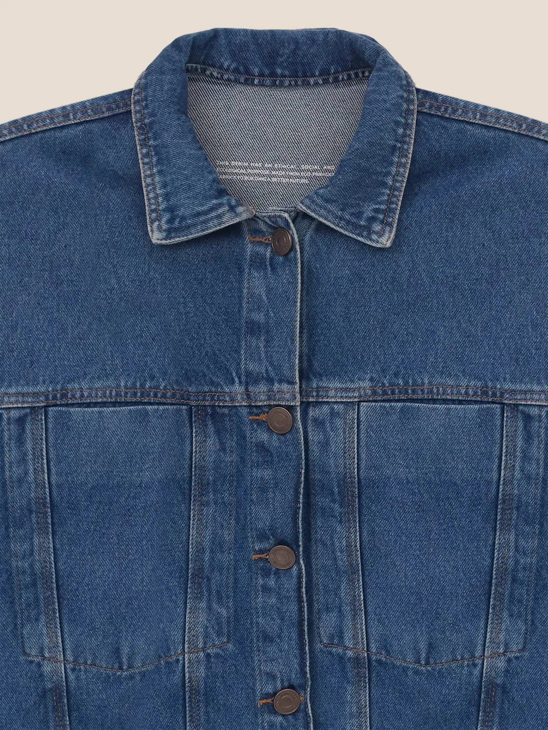 Jaqueta Jeans Oversized Andiroba Azul Médio