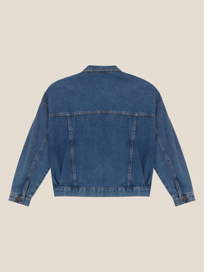 Jaqueta Jeans Oversized Andiroba Azul Médio