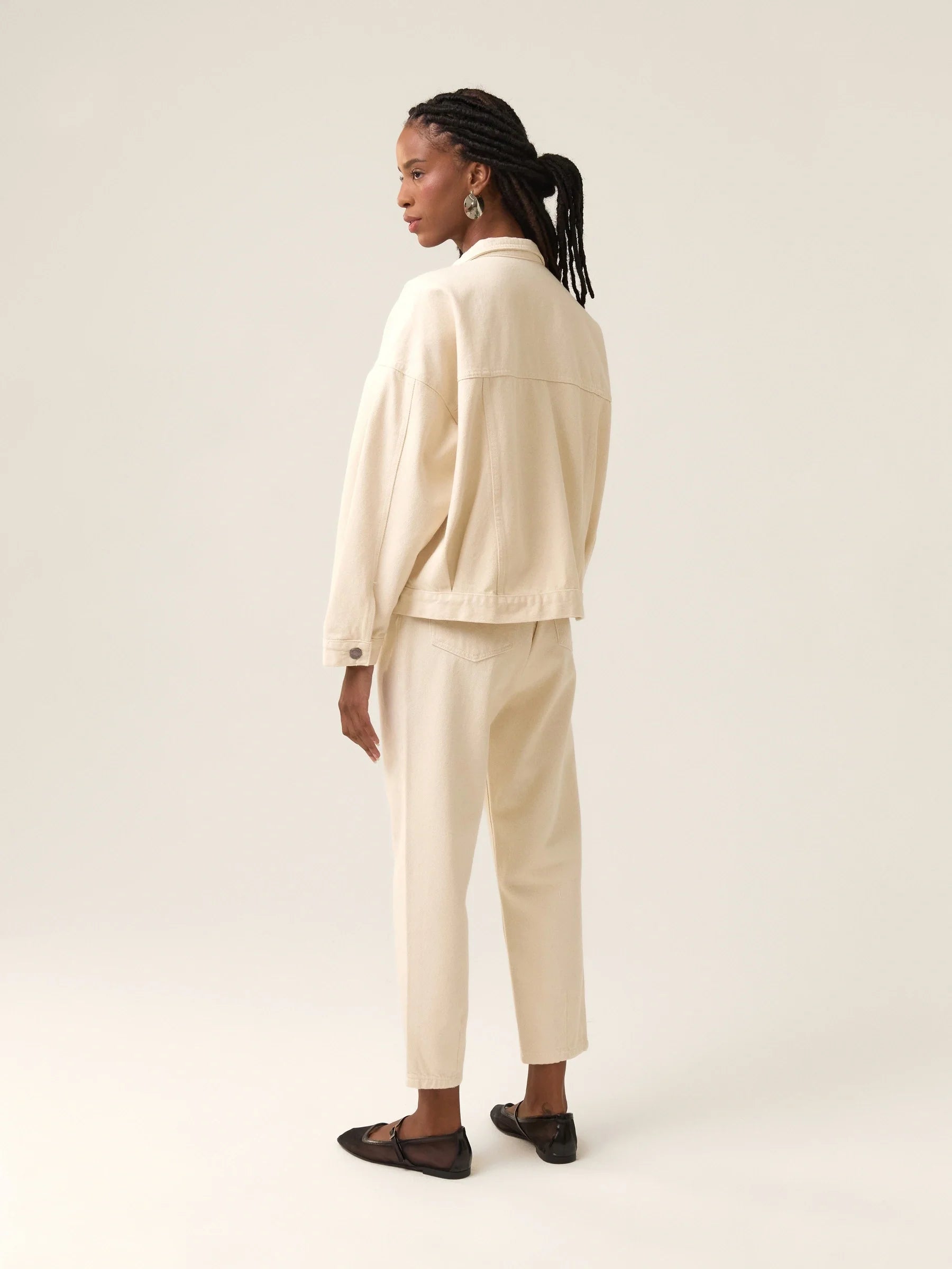 Jaqueta Jeans Oversized Andiroba Bege