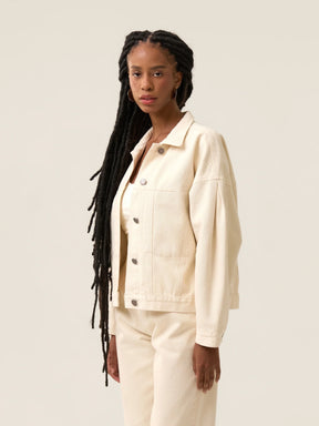 Jaqueta Jeans Oversized Andiroba Bege