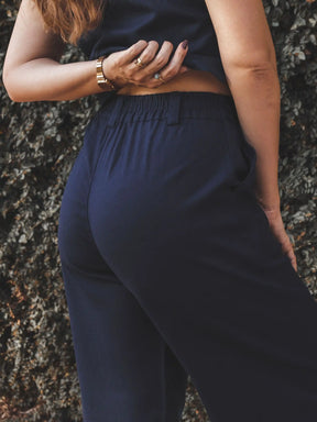 Calça Pantalona Graviola Azul Escuro