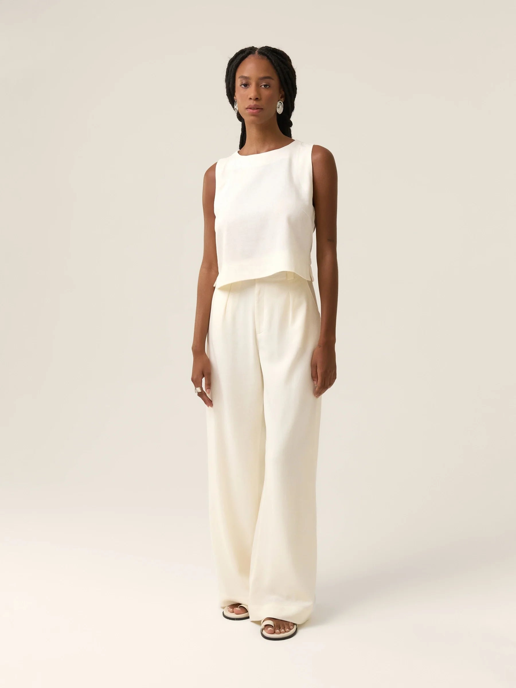 Calça Pantalona Graviola Off White + Forro