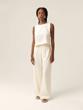 Calça Pantalona Graviola Off White + Forro