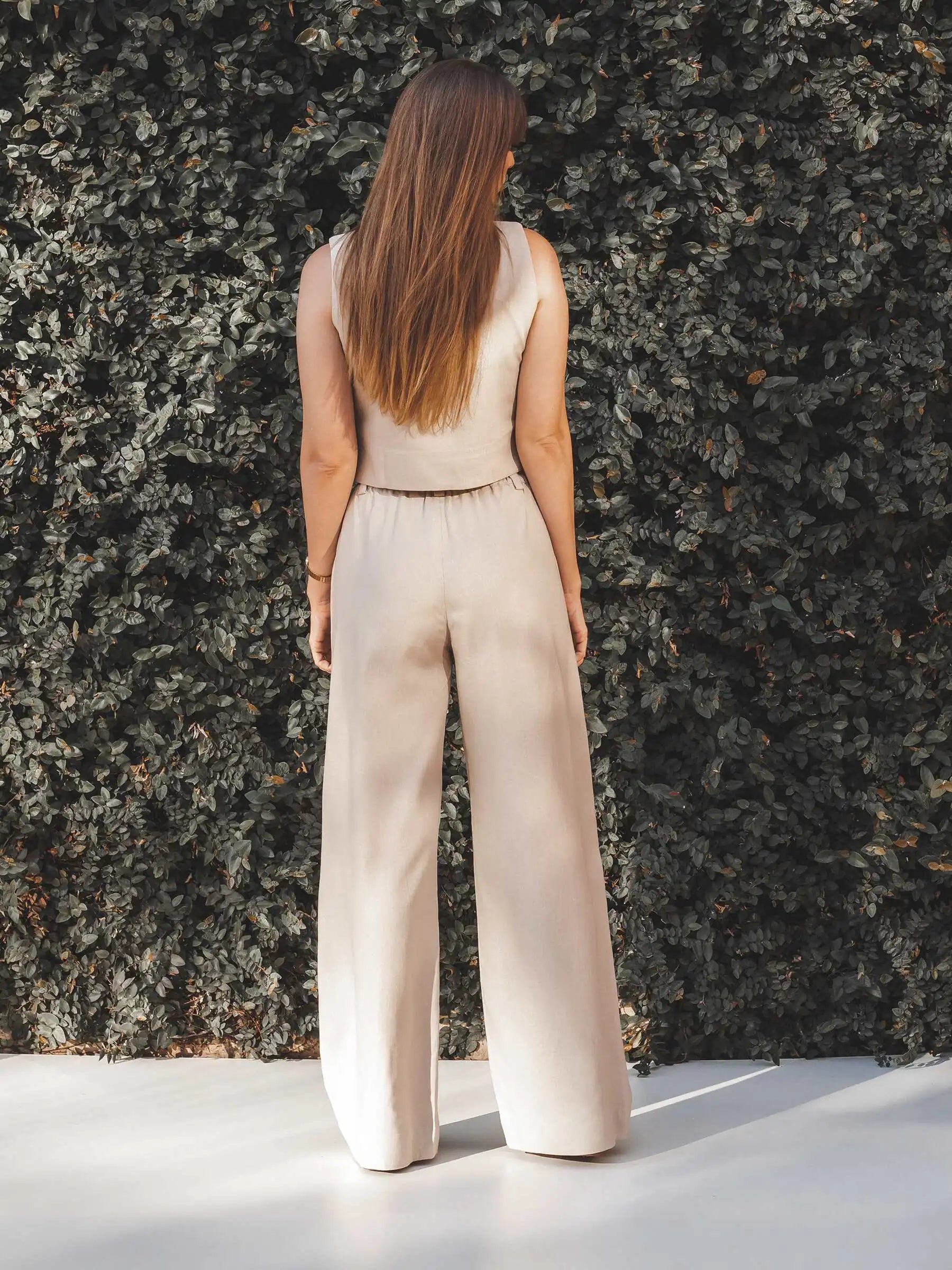 Calça Pantalona Graviola Bege Claro