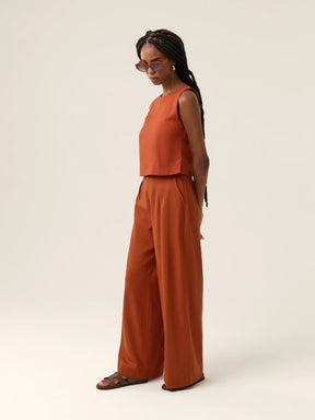 Calça Pantalona Graviola Terracota