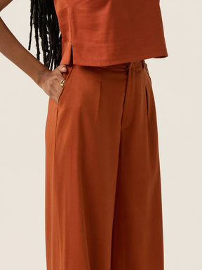 Calça Pantalona Graviola Terracota