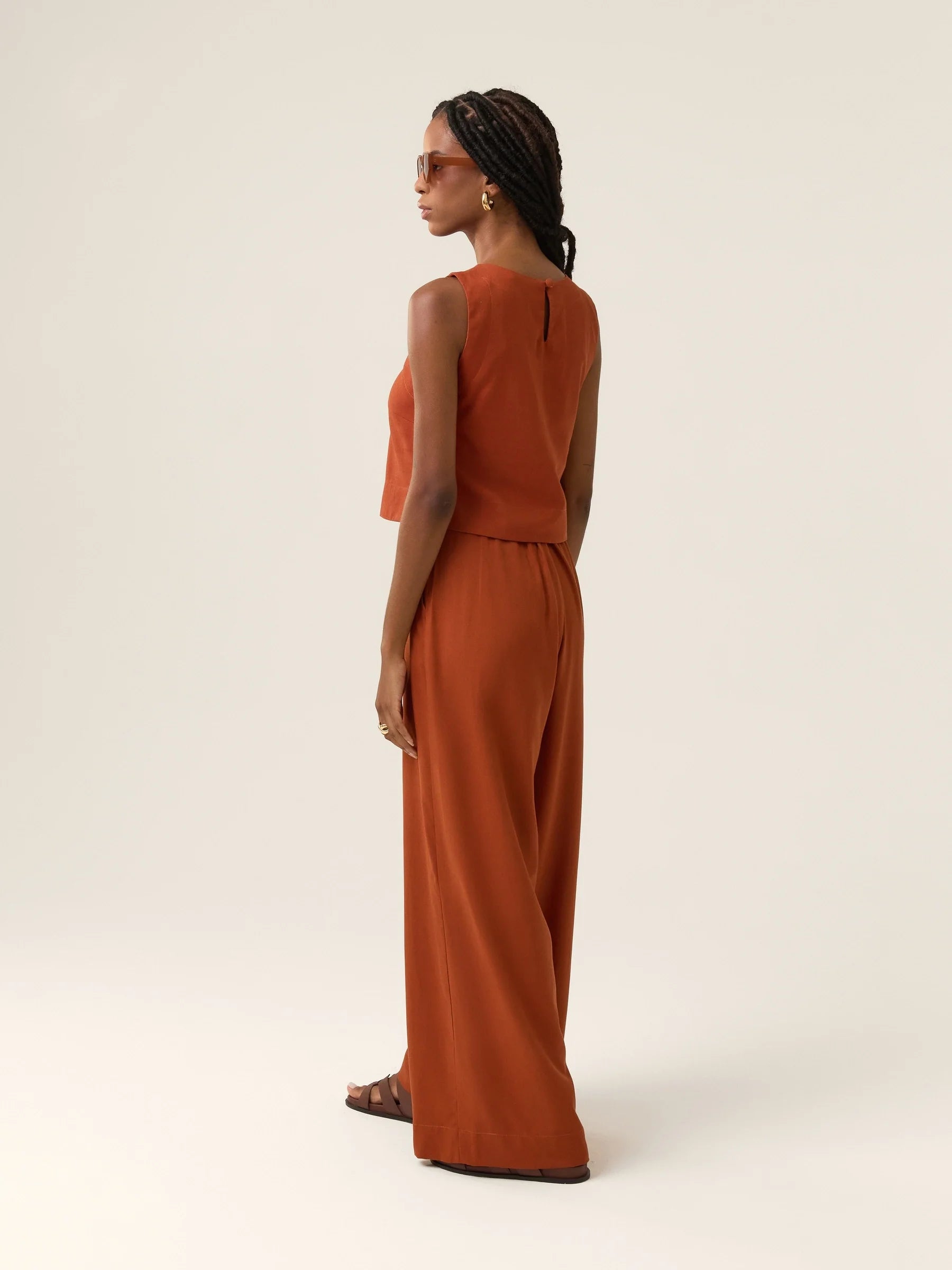 Calça Pantalona Graviola Terracota