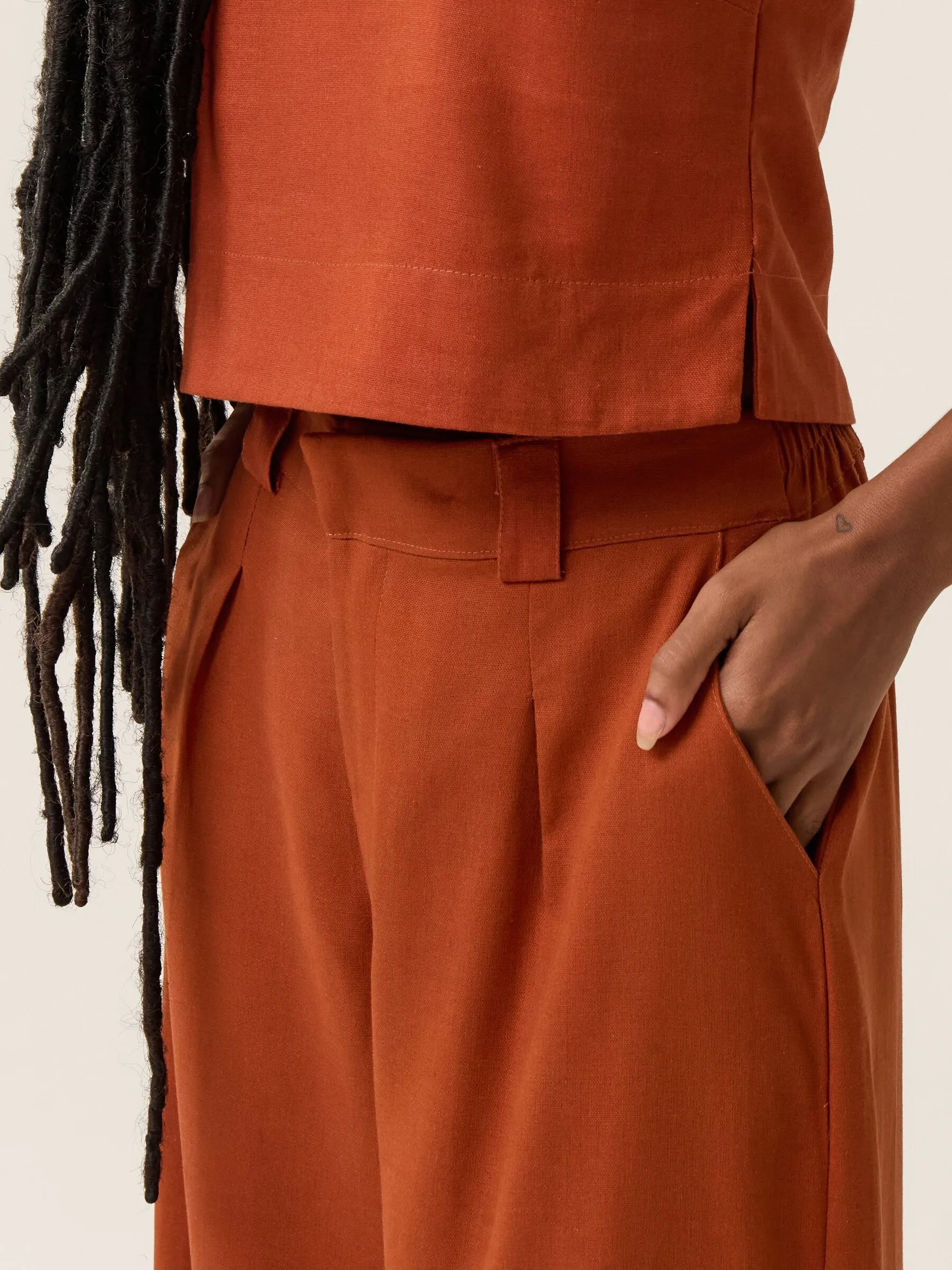 Calça Pantalona Graviola Terracota