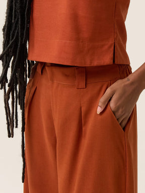 Calça Pantalona Graviola Terracota