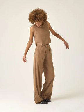 Calça Pantalona Graviola Marrom Claro