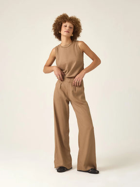 Calça Pantalona Graviola Marrom Claro