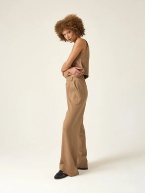 Calça Pantalona Graviola Marrom Claro