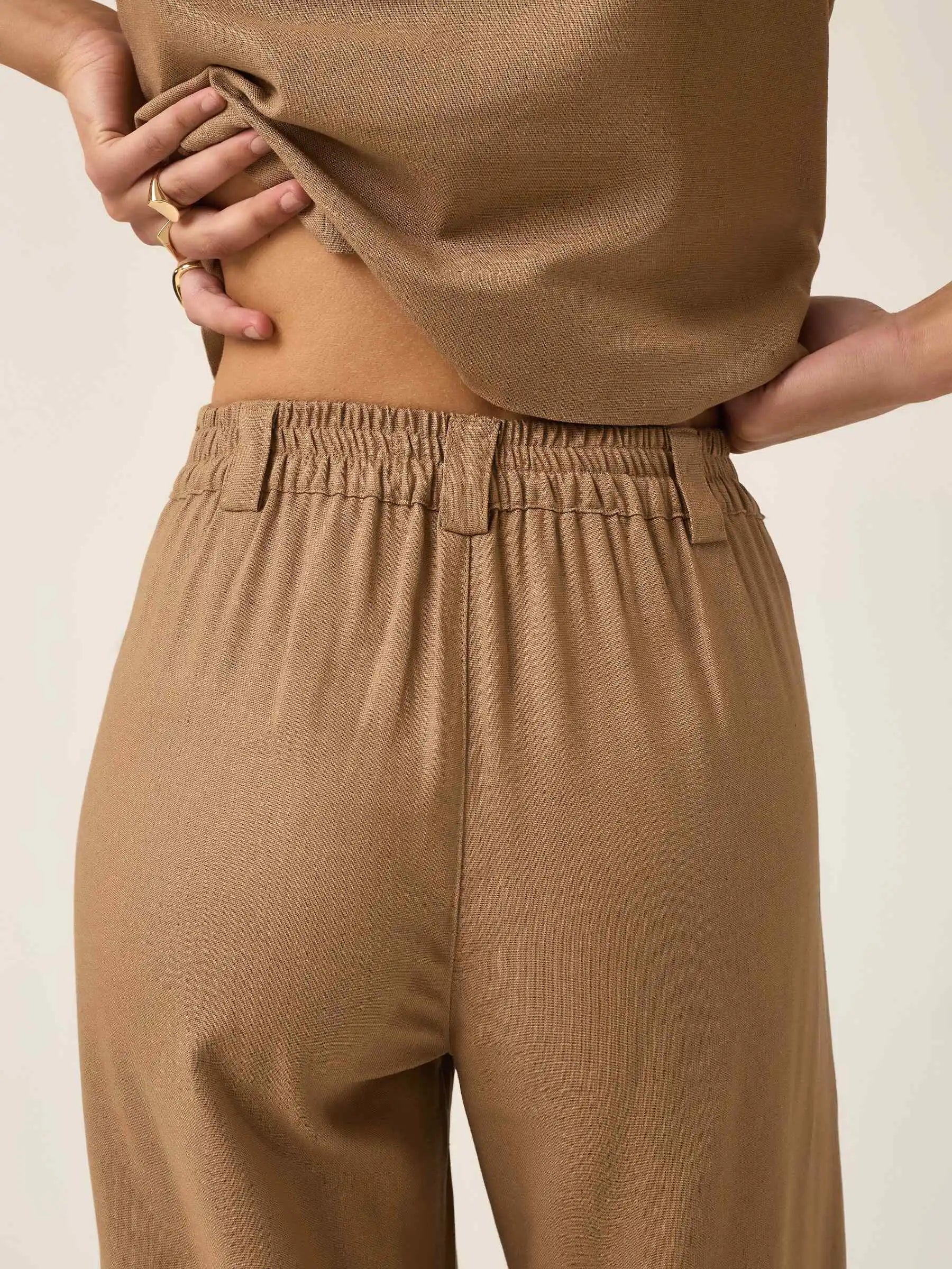 Calça Pantalona Graviola Marrom Claro