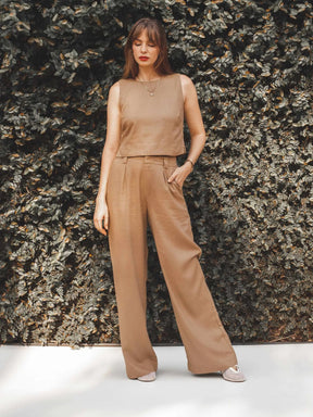 Calça Pantalona Graviola Marrom Claro