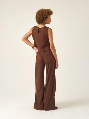 Calça Pantalona Graviola Marrom Escuro