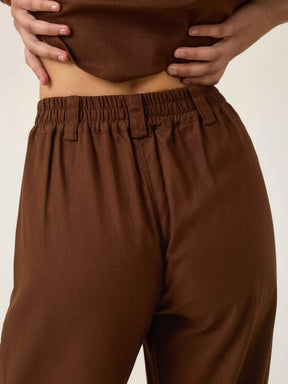 Calça Pantalona Graviola Marrom Escuro