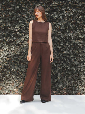 Calça Pantalona Graviola Marrom Escuro