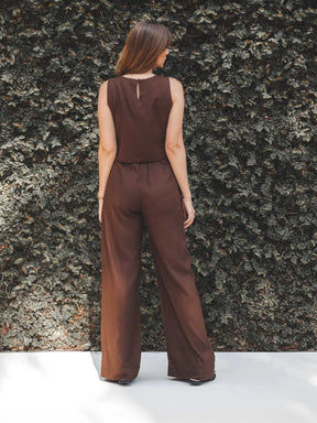 Calça Pantalona Graviola Marrom Escuro