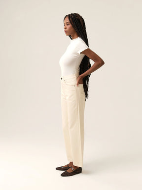 Calça Jeans Reta Araçá Bege