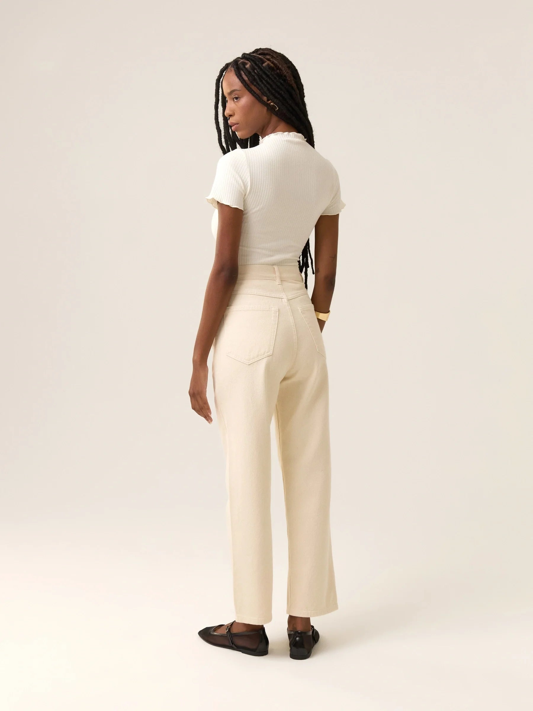 Calça Jeans Reta Araçá Bege