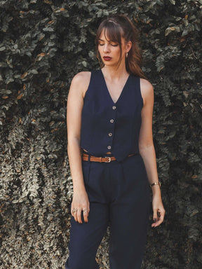 Colete Calêndula Azul Escuro