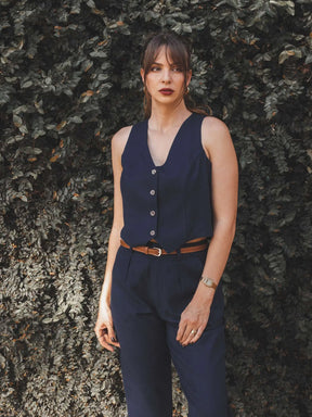 Colete Calêndula Azul Escuro