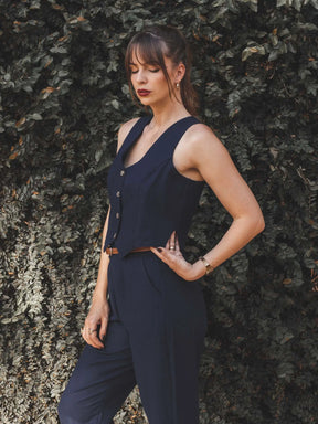 Colete Calêndula Azul Escuro