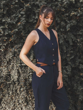 Colete Calêndula Azul Escuro