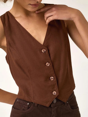 Colete Calêndula Marrom Escuro