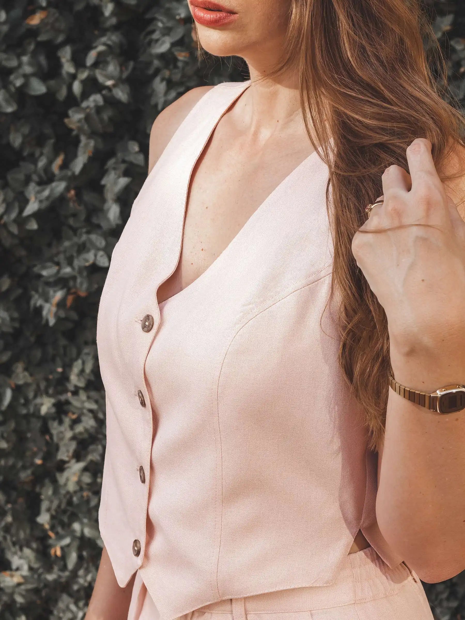 Colete Calêndula Rosa Claro