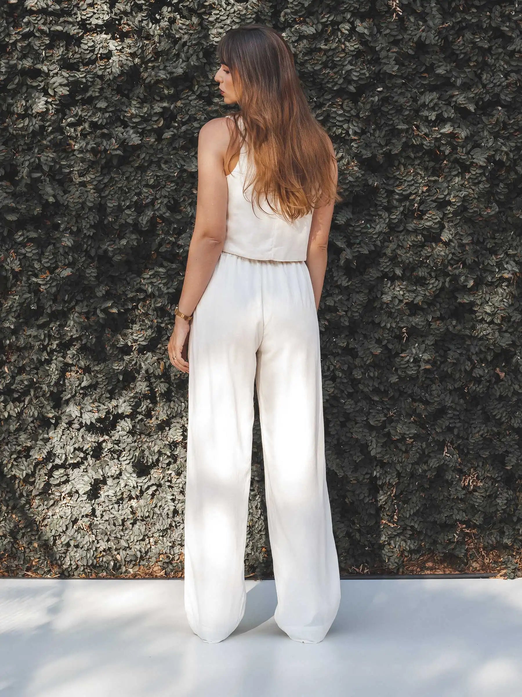 Calça Reta Petúnia Off White + Forro