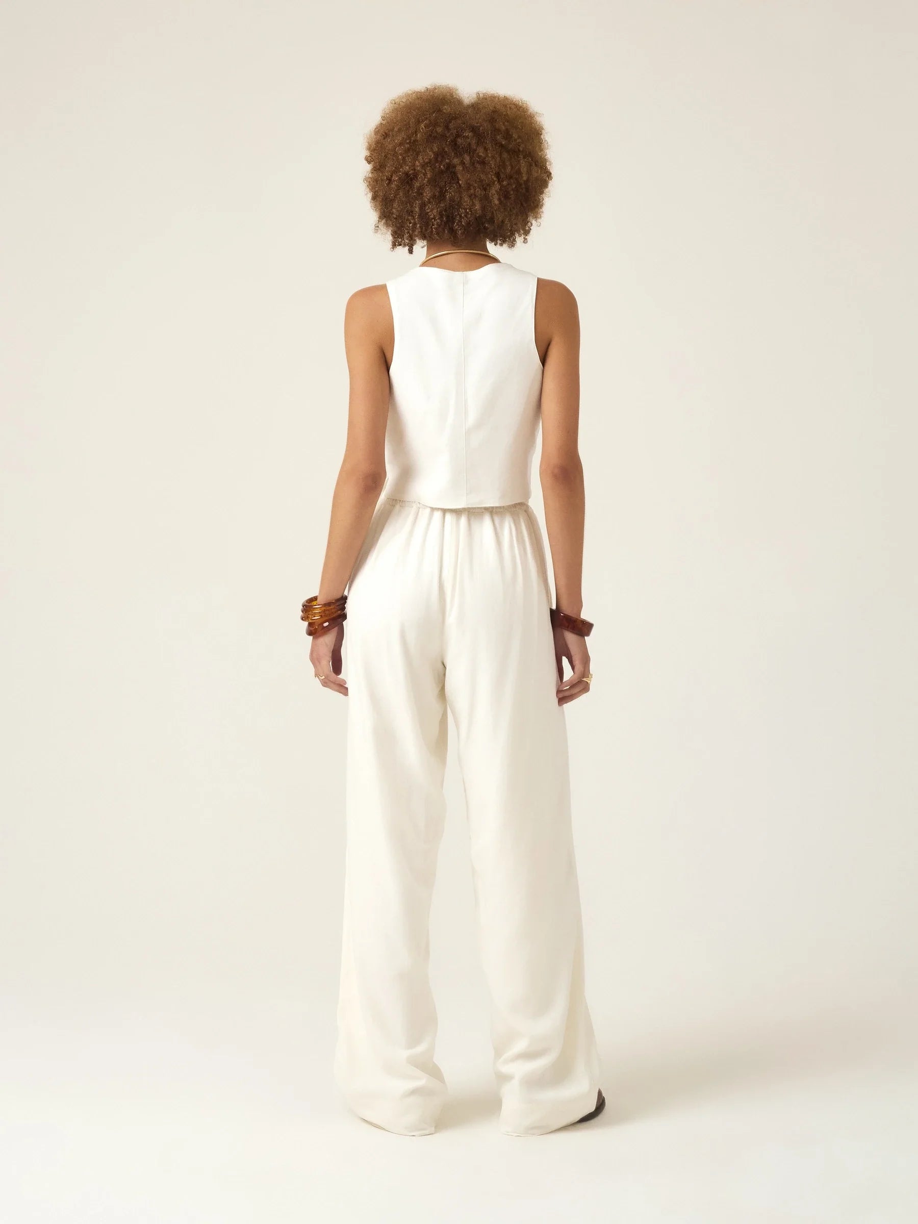 Calça Reta Petúnia Off White + Forro