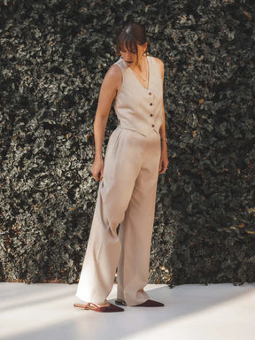 Calça Reta Petúnia Bege Claro