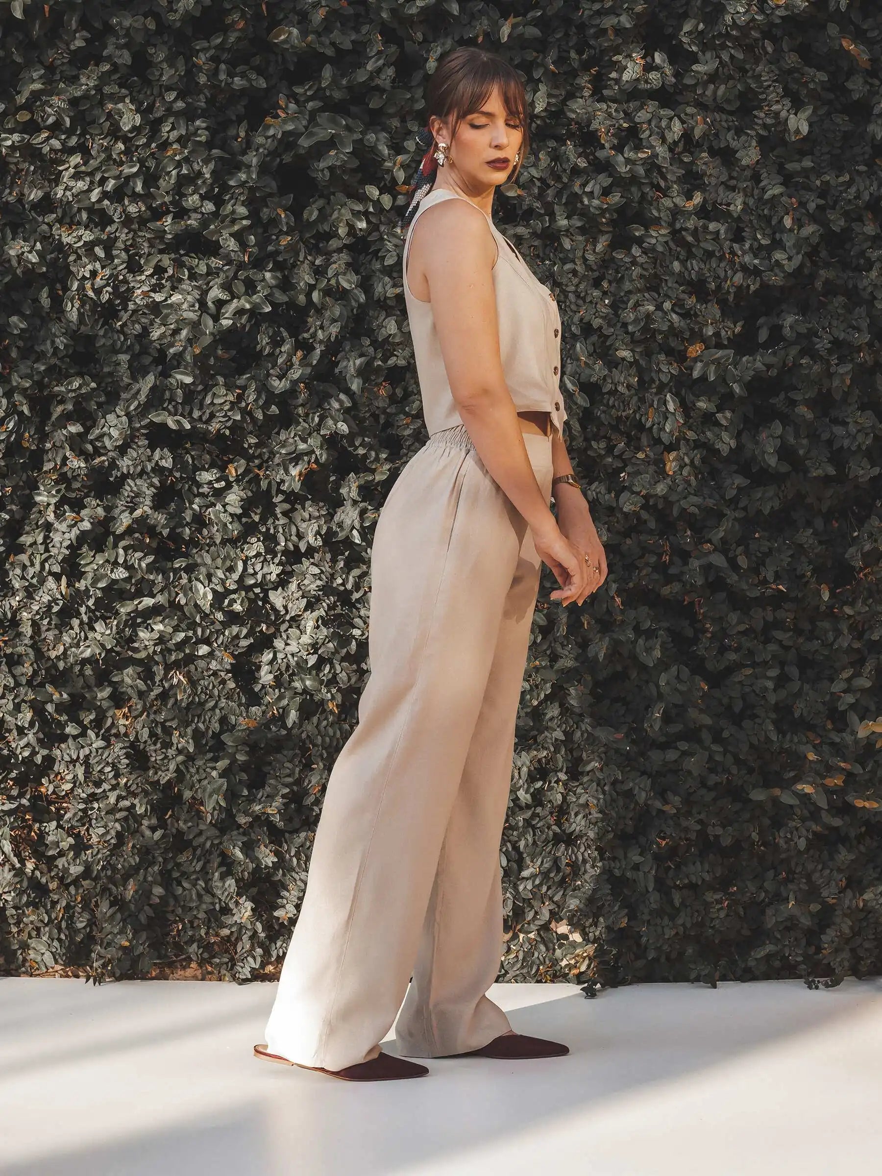 Calça Reta Petúnia Bege Claro