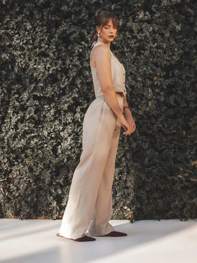 Calça Reta Petúnia Bege Claro