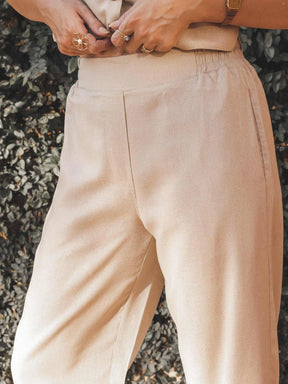 Calça Reta Petúnia Bege Claro