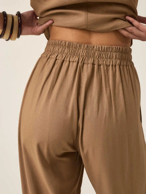 Calça Reta Petúnia Marrom Claro