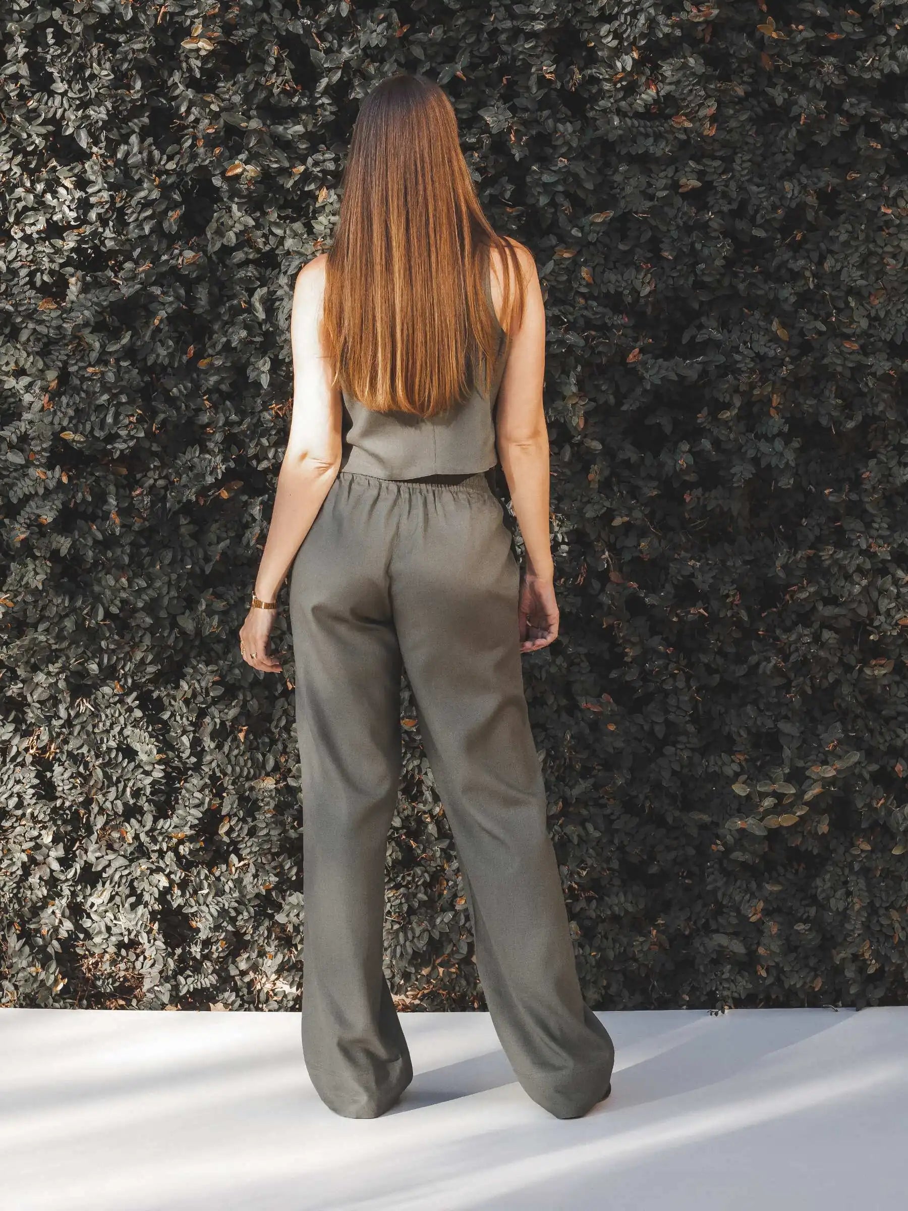 Calça Reta Petúnia Verde Escuro