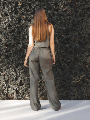 Calça Reta Petúnia Verde Escuro