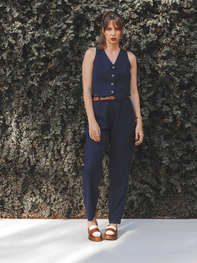 Calça Slouchy Íris Azul Escuro