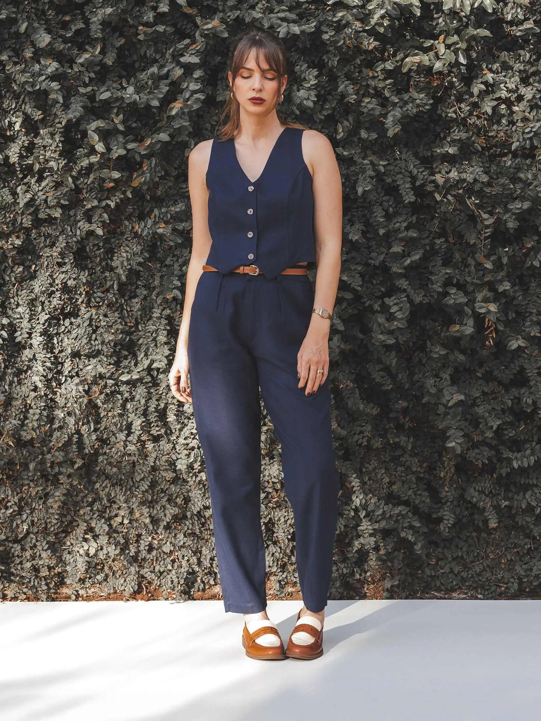 Calça Slouchy Íris Azul Escuro